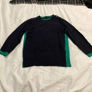 JCrew Equestrian Style Sweater, 2-toned Navy/Green with elbow detail, Sz Small